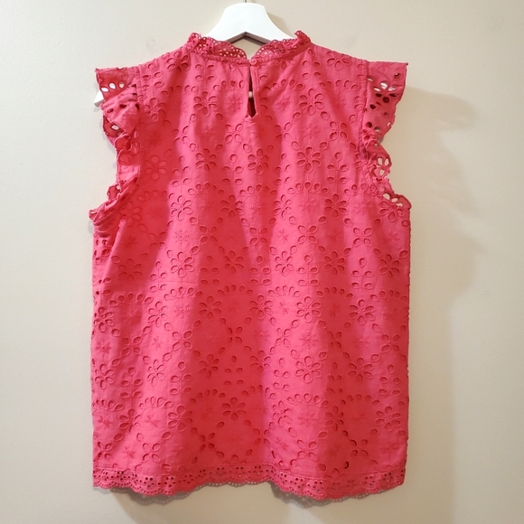 House of Harlow 1960 - Pink Eyelet Mockneck Blouse - Size M  (NWT) - Picture 4 of 7